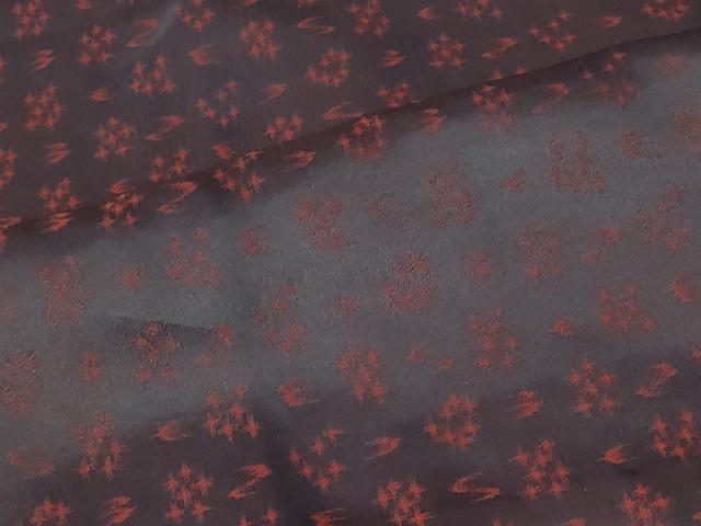 平和屋着物#道行コート 雨コート 単衣 琉球絣文様 ロング丈 正絹 逸品 CABF8917in