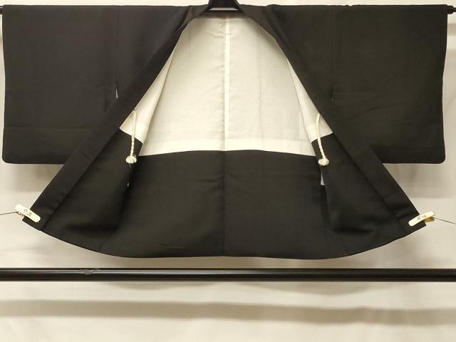 平和屋着物#羽織 寿光織 遠山笹竹文 黒地 金糸 正絹 逸品 CABF8937in
