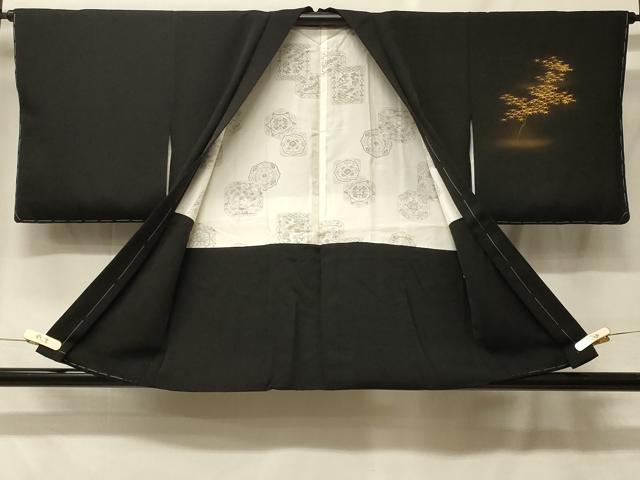 平和屋着物#羽織 籬枝葉文 暈し染め 黒地 金彩 正絹 逸品 未使用 CABF8942in