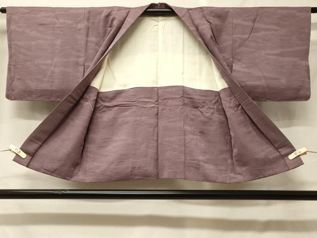 平和屋着物#羽織 色無地 吉祥立波地紋 紅藤色 正絹 逸品 CABF8948in