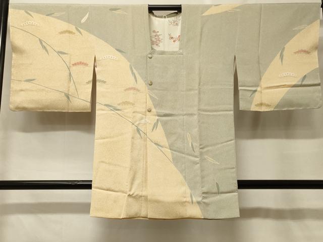 平和屋着物#京友禅の第一人者 松井青々 道行コート 松笹文 金彩 ロング丈 正絹 逸品 未使用 CABF8963in