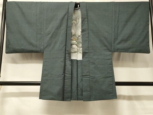 平和屋着物∞男性 長羽織 本場大島紬 80亀甲 総詰め 正絹 逸品 CABD4575ua