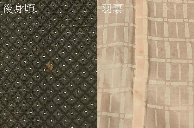 平和屋着物#羽織 刺繍 椿 黒地 銀糸 正絹 逸品 CABF8984in