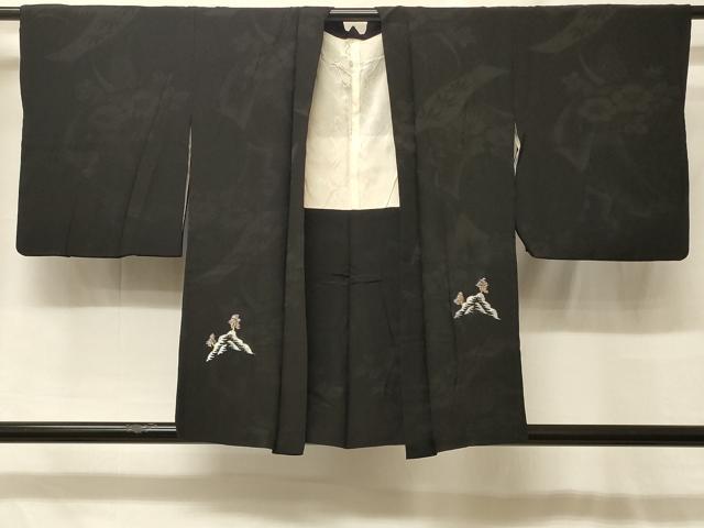 平和屋着物#羽織 風景文 黒地 金銀糸 正絹 逸品 CABF8991in