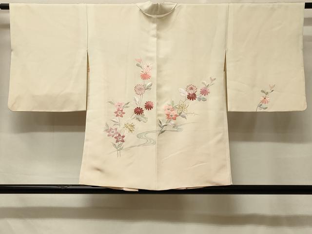 平和屋着物#羽織 駒刺繍 総刺繍 流水草花文 暈し染め 正絹 逸品 CABF9004in