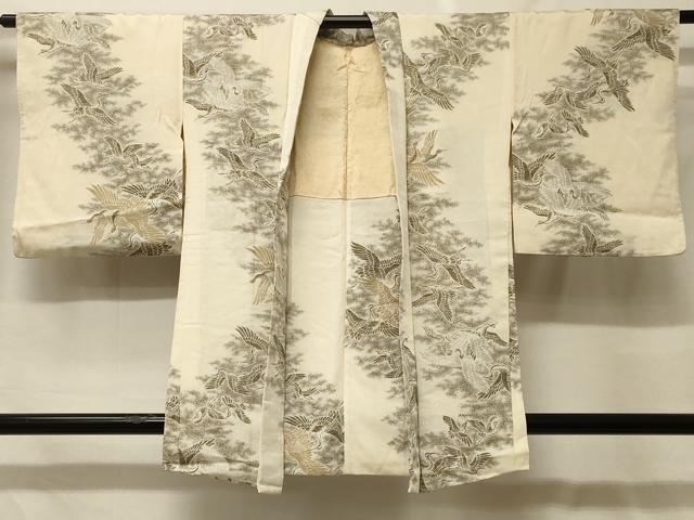 平和屋着物#羽織 寿光織 舞鶴文 金銀糸 正絹 逸品 CABF9012in