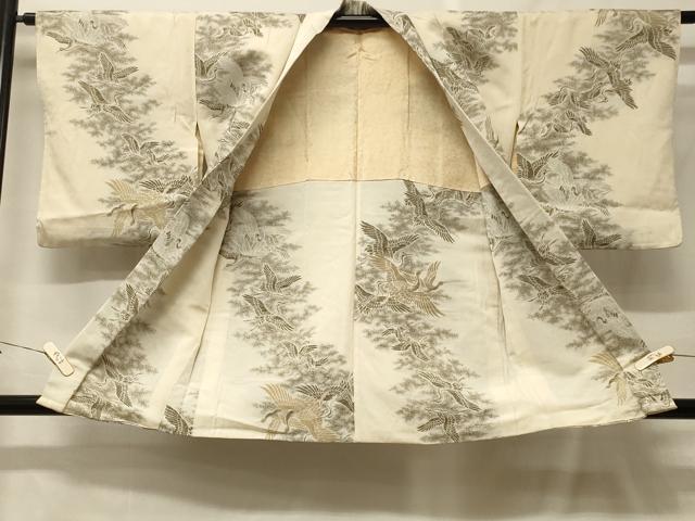 平和屋着物#羽織 寿光織 舞鶴文 金銀糸 正絹 逸品 CABF9012in