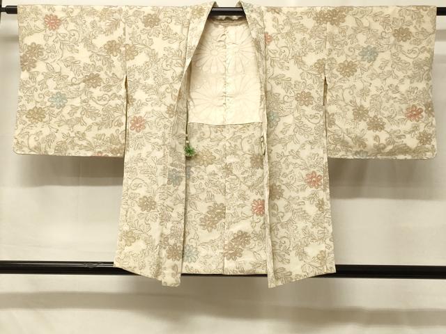 平和屋着物#羽織 寿光織 草花文 金糸 正絹 逸品 CABF9018in