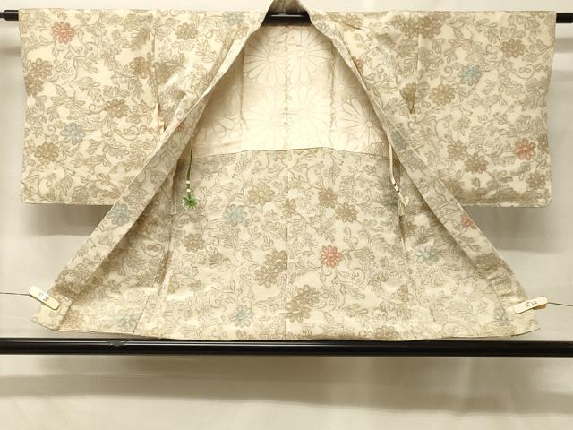 平和屋着物#羽織 寿光織 草花文 金糸 正絹 逸品 CABF9018in