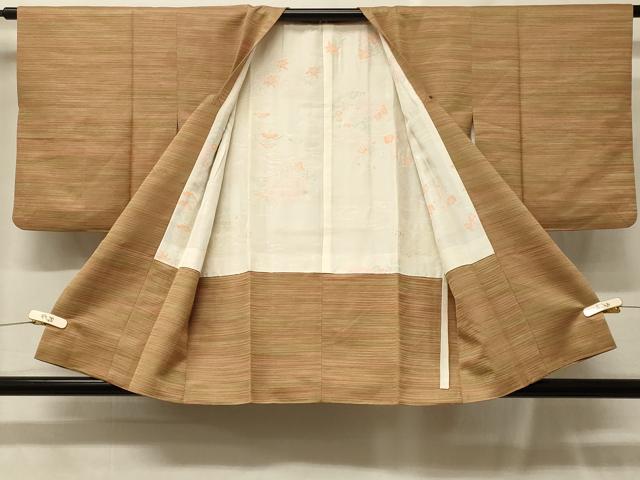 平和屋着物#道行コート 横段文 暈し染め 銀通し地 正絹 逸品 CABF9023in