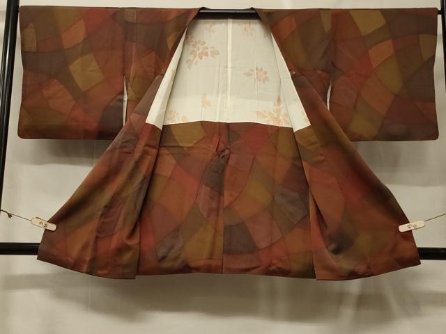 平和屋着物#道行コート 幾何学文様 正絹 逸品 CABF9034in