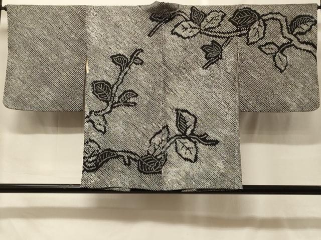 平和屋着物#羽織 総絞り 枝葉文 黒地 正絹 逸品 CABF9036in