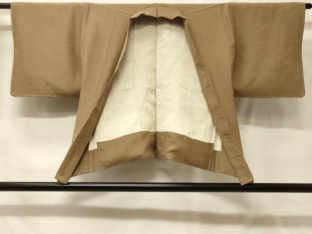 平和屋着物#羽織 色無地 霞地紋 朽葉色 正絹 逸品 未使用 CABF9037in