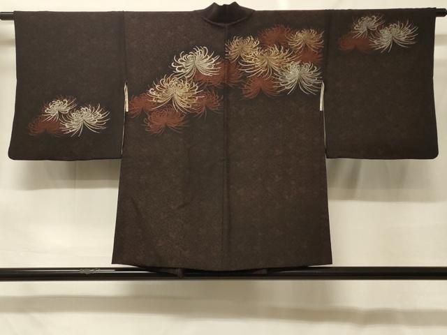 平和屋着物#羽織 寿光織 乱菊 黒地 金銀糸 正絹 逸品 CABF9059in