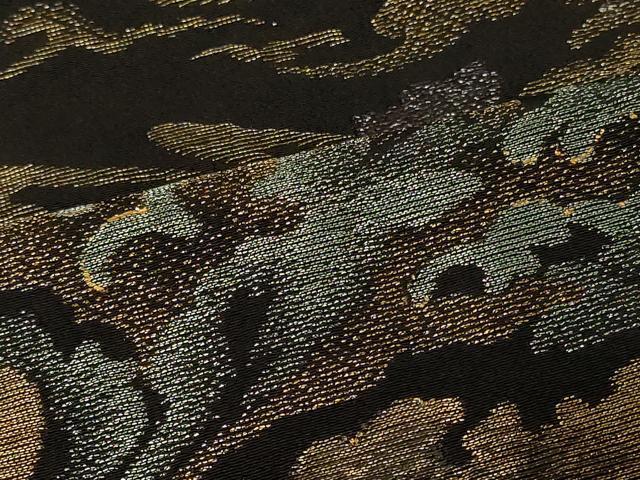 平和屋着物#羽織 寿光織 立波文 黒地 金銀糸 正絹 逸品 CABF9063in