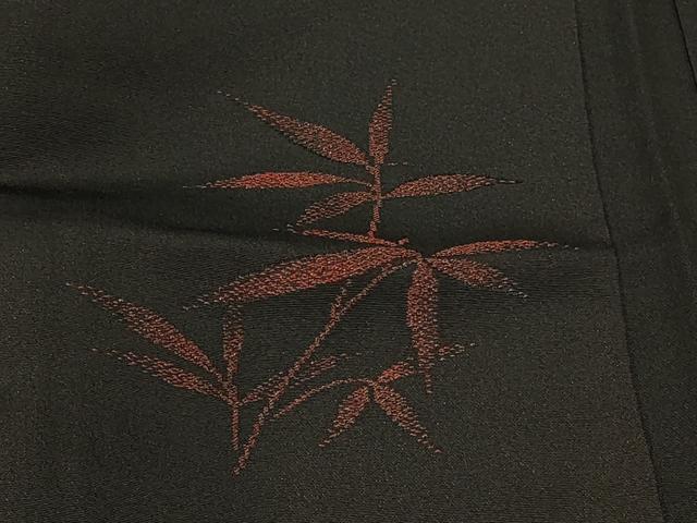 平和屋着物#羽織 枝葉文 黒地 正絹 逸品 未使用 CABF9066in