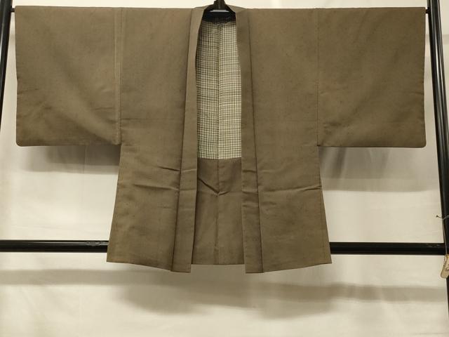 平和屋着物#男性 羽織 紬地 涅色 正絹 逸品 CABF9083in