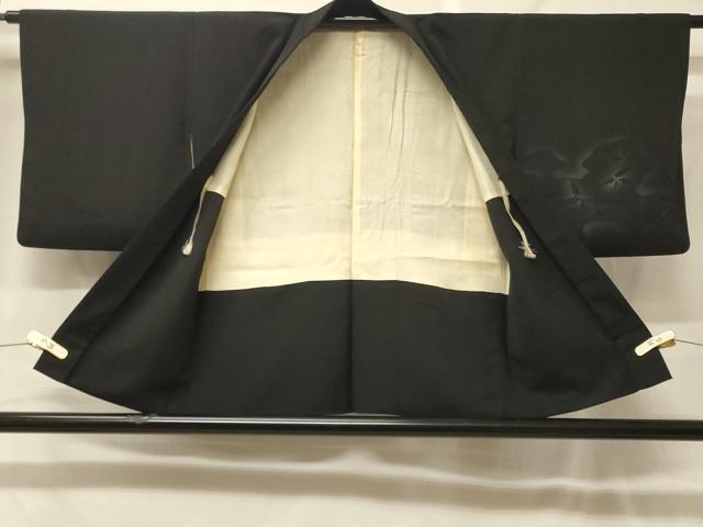 平和屋着物#羽織 枝葉文 暈し染め 黒地 正絹 逸品 CABF9088in