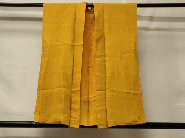 平和屋着物#男性 袖無し羽織 色無地 山吹色 正絹 逸品 CABF9089in