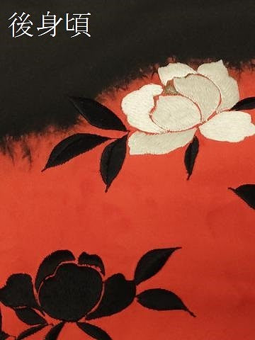 平和屋着物#羽織 刺繍 草花文 黒地 正絹 逸品 未使用 CABF9091in