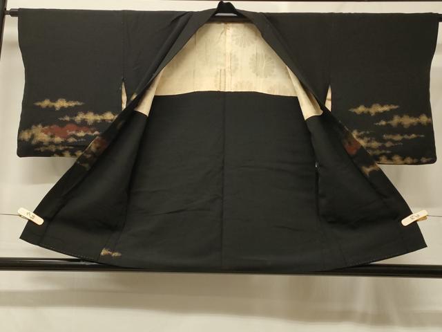 平和屋着物#羽織 寿光織 霞文 黒地 金銀糸 正絹 逸品 CABF9096in