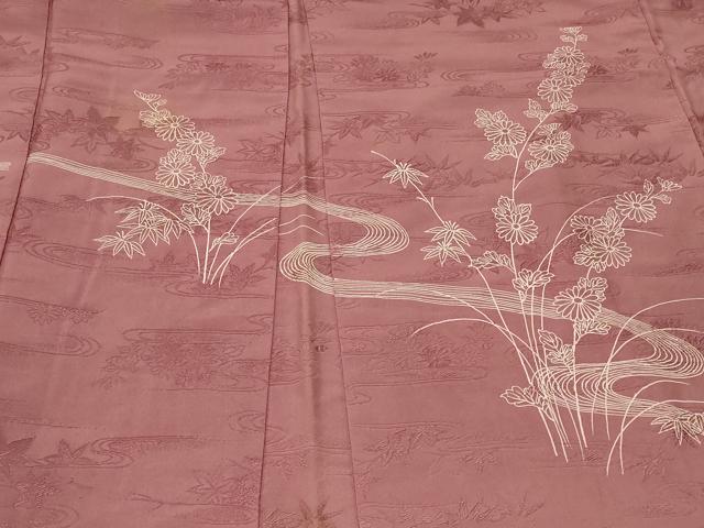 平和屋着物#羽織 流水草花文 正絹 逸品 CABF9109in