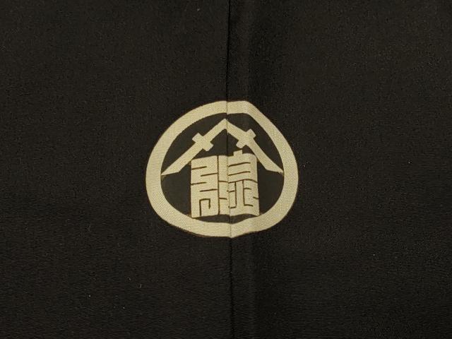 平和屋着物#男性 長羽織 黒紋付き 正絹 逸品 CABF9119in