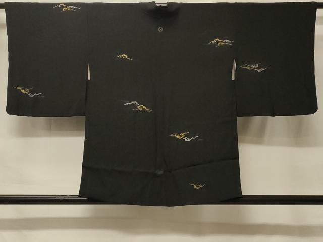 平和屋着物#羽織 寿光織 霞文 黒地 金銀糸 正絹 逸品 CABF9129in