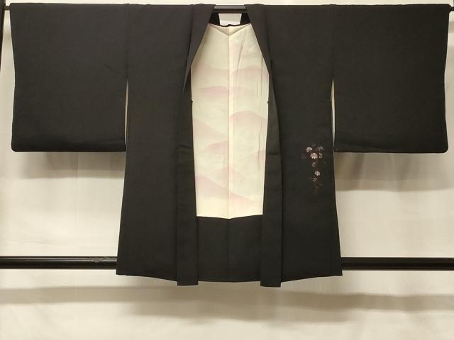 平和屋着物#羽織 総刺繍 枝垂れ花文 黒地 正絹 逸品 CABF9145in