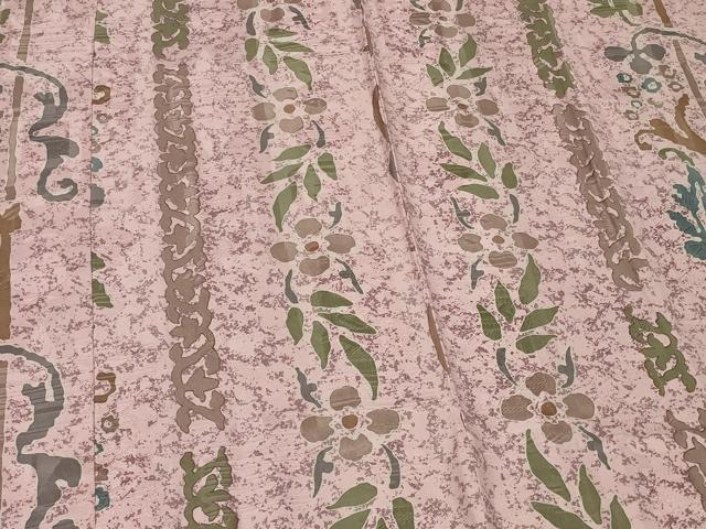 平和屋着物#道行コート 単衣 花唐草間道 ロング丈 正絹 逸品 CABF9155in