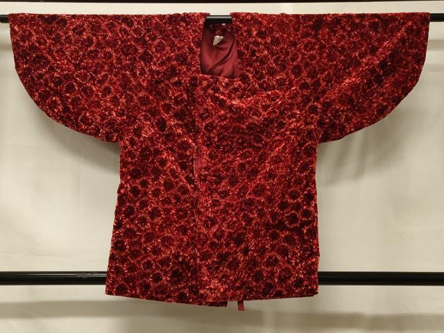 平和屋着物#和装コート 花づくし ベロア 洗える着物 CABF9188in