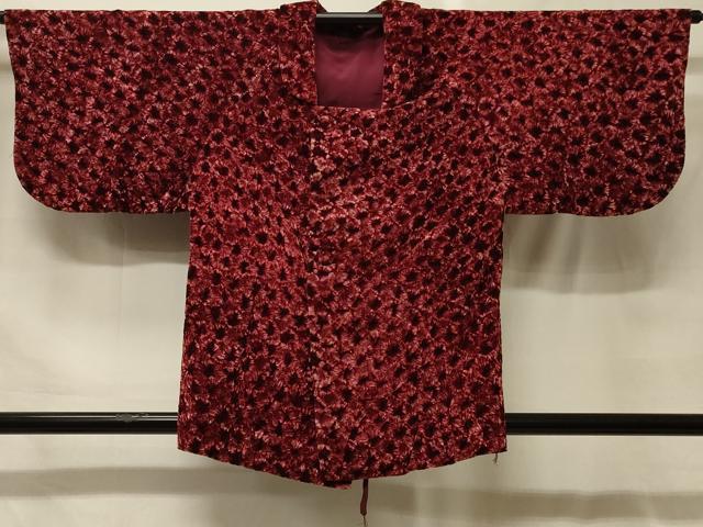 平和屋着物#和装コート 花づくし ベロア 交織 CABF9190in