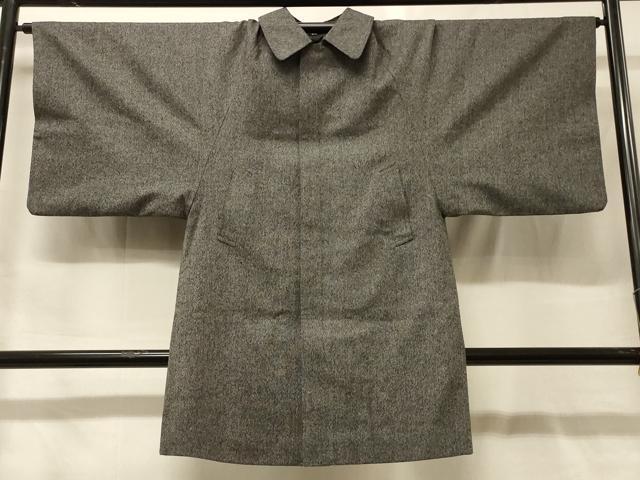 平和屋着物#男性 和装コート 角袖コート 単衣 霞文 ウール CABF9191in