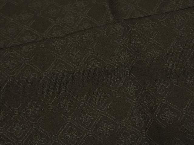 平和屋着物#道行コート 蜀江花文 黒地 ロング丈 正絹 逸品 CABF9196in