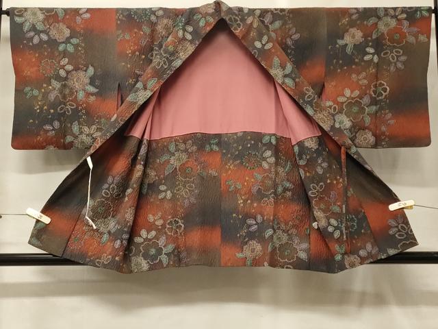 平和屋着物#道中着 辻が花 ふくれ織 暈し染め 金彩 正絹 逸品 CABF9198in