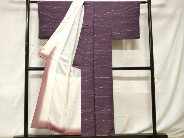 平和屋着物■上質な小紋 横段丸文 正絹 逸品 CABF9201ev