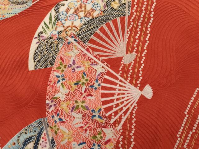 平和屋着物■豪華振袖 扇面吉祥花蝶文 金彩 正絹 逸品 CABF9210ev