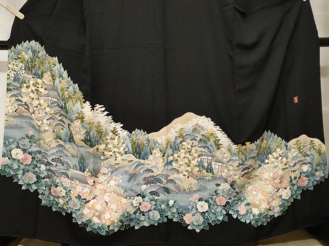 平和屋着物■豪華黒留袖 作家物 御所解 暈し染め 正絹 逸品 CABF9231ev