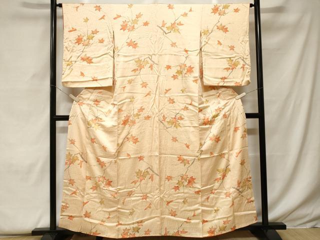 平和屋着物■上質な小紋 枝楓文 暈し染め 正絹 逸品 CABF9235ev