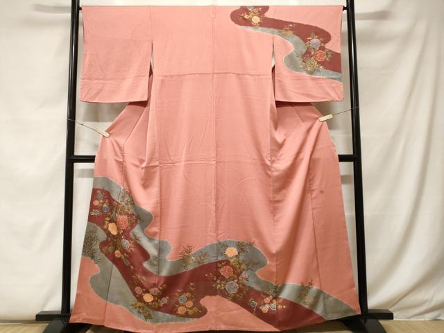 平和屋着物■訪問着 作家物 絞り 道長枝花文 暈し染め 金彩 正絹 逸品 CABF9245ev