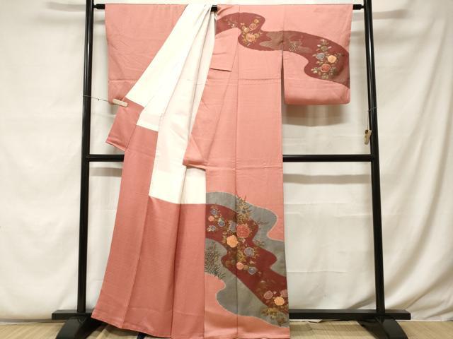 平和屋着物■訪問着 作家物 絞り 道長枝花文 暈し染め 金彩 正絹 逸品 CABF9245ev