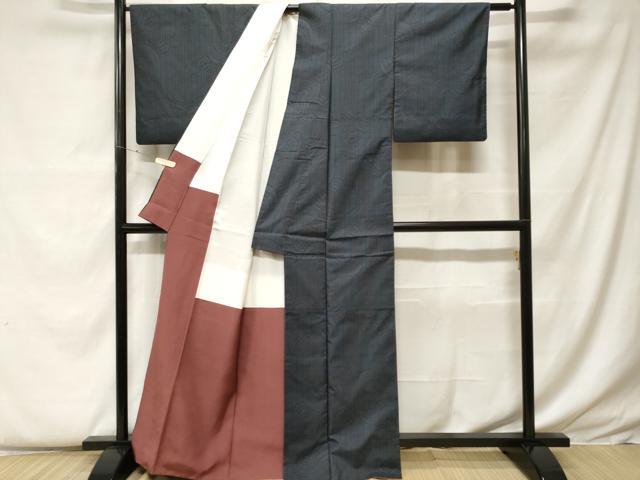 平和屋着物■本場大島紬 幾何学文様 正絹 逸品 CABF9248ev
