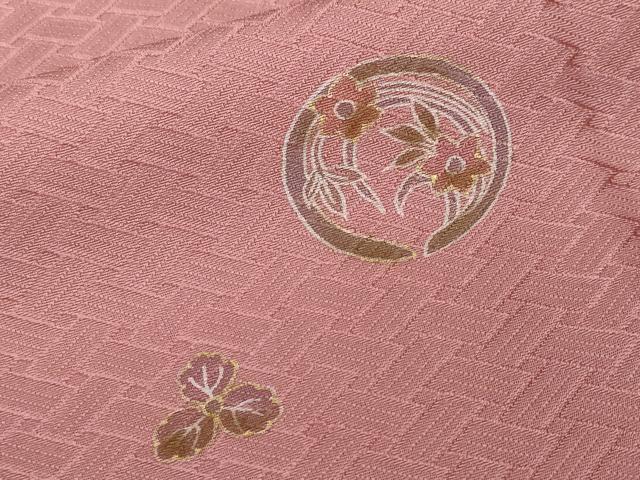 平和屋着物■上質な小紋 吉祥花丸文 金彩 正絹 逸品 CABF9249ev