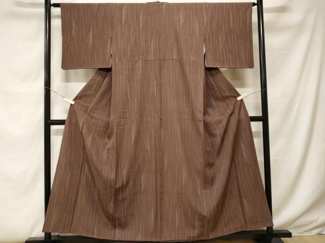 平和屋着物■上質な小紋 御召縮緬 芒 正絹 逸品 CABF9252ev