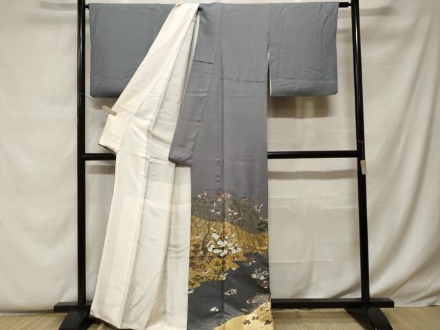 平和屋着物■豪華色留袖 立波花鳥文 暈し染め 金彩 正絹 逸品 CABF9279ev