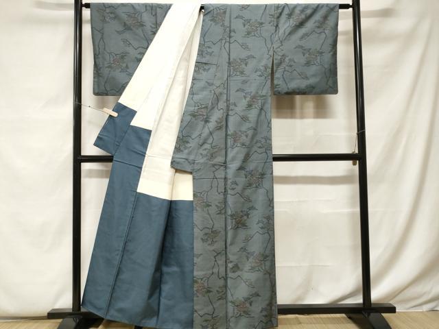 平和屋着物■本場大島紬 7マルキ 枝葉文 正絹 逸品 CABF9360ev