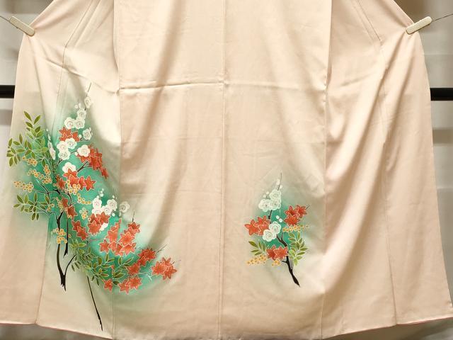 平和屋着物■訪問着 枝楓梅文 暈し染め 正絹 逸品 未使用 CABF9372ev