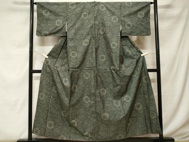 平和屋着物■本場大島紬 7マルキ 幾何学文 正絹 逸品 CABF9380ev