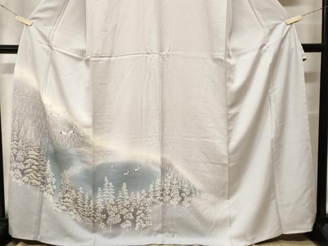 平和屋着物■訪問着 樹林飛鳥文 暈し染め 金彩 正絹 逸品 CABF9381ev