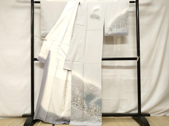 平和屋着物■訪問着 樹林飛鳥文 暈し染め 金彩 正絹 逸品 CABF9381ev